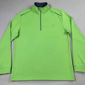 Masters Tech 1/4 Zip Pullover Shirt Mens Large Green Golf Performance Stretch